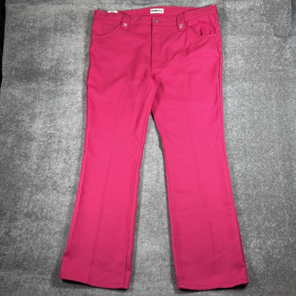 NWT Wrangler Barbie Pants Women's 36x34 Pink High Rise Boot Cut